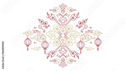 Chinese New Year lantern decorative pattern.