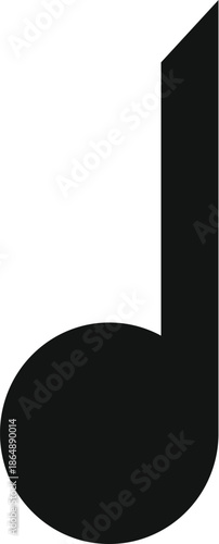 Black musical note symbol representing sound, melody, and rhythm