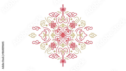 Intricate Floral Embroidery Design Pattern.