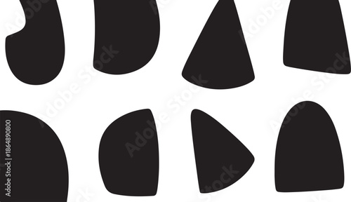 Stack of Black and White Burger Icons in Minimalist Style