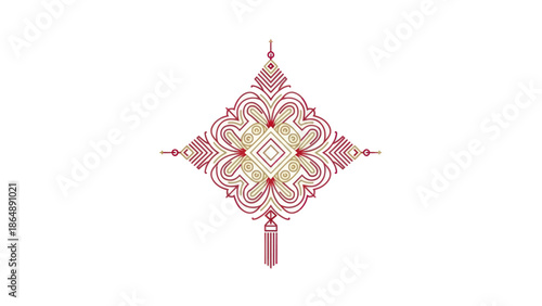 Intricate Pink Diamond Shape Ornament.