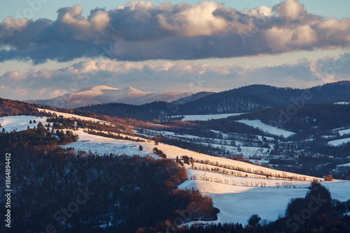 the winter landscape of the Low Beskids