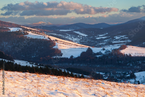 the winter landscape of the Low Beskids