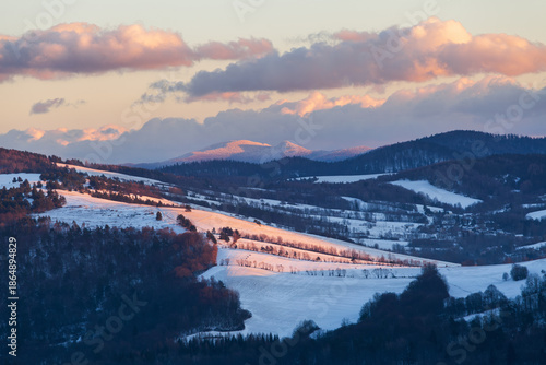 the winter landscape of the Low Beskids