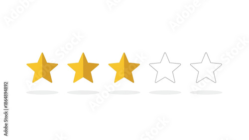 Three Gold Stars and Two Outlined Stars.