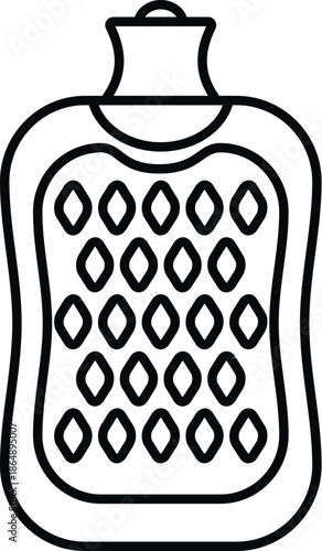Hot water bottle vector illustration for warmth, comfort, and soothing pain