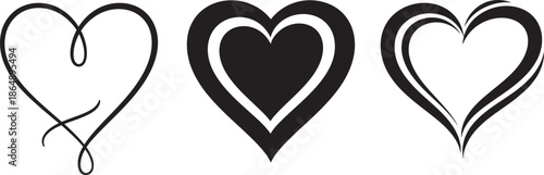 Valentines day heart illustrations for love and romance