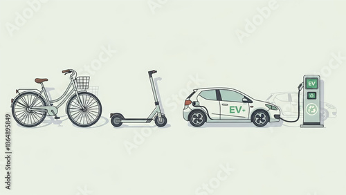 Electric Bicycle Scooter Car Charging Station.