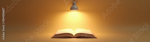 Book that is open and a light is on banner copy space