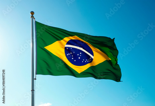 Brazil's flag. Pavilion. symbol of the republic. National symbols. flag flying. The National Flag is one of the national symbols of a country.