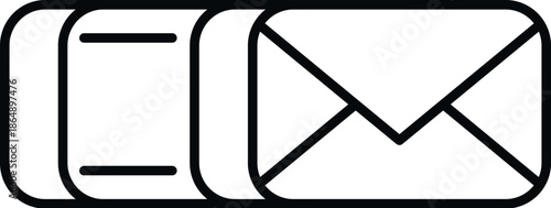 Line art icon representing a message being sent fast through digital communication