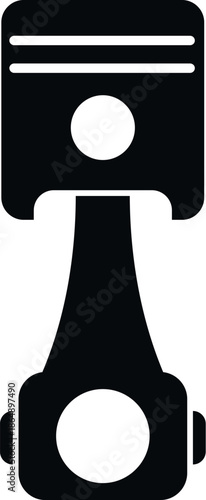 Automotive engine piston and connecting rod for mechanical symbol