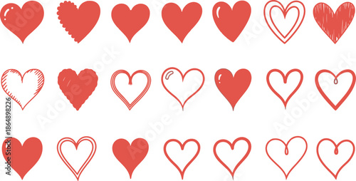 Valentines day heart balloons illustrations for romantic celebrations and love