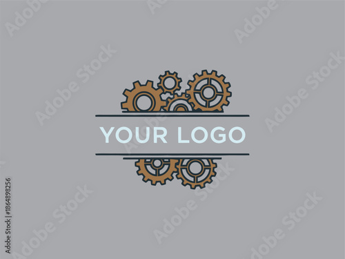 Gears and Cogs Mechanical Logo Design.