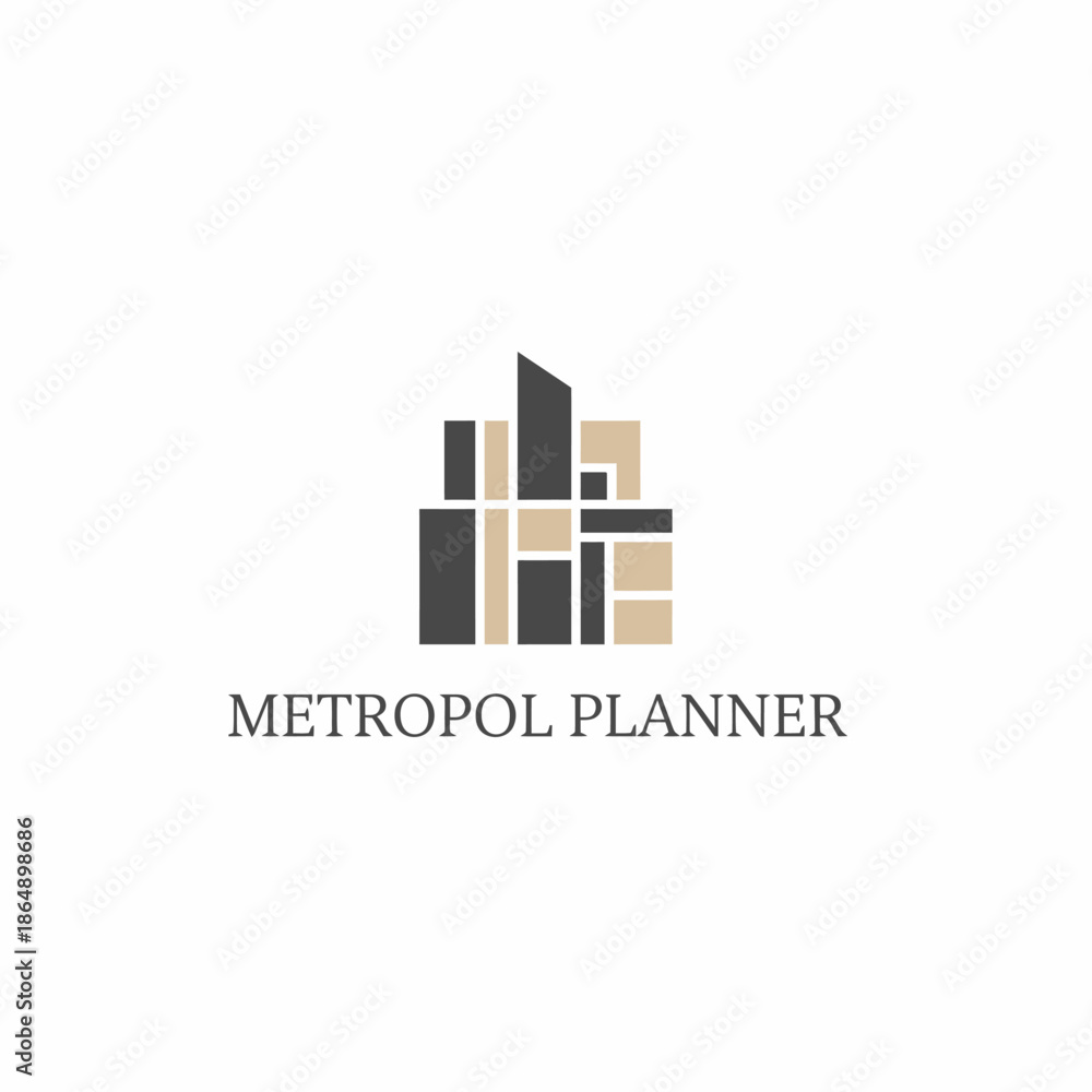 Fototapeta premium Metropol Planner Urban Architecture Building Logo