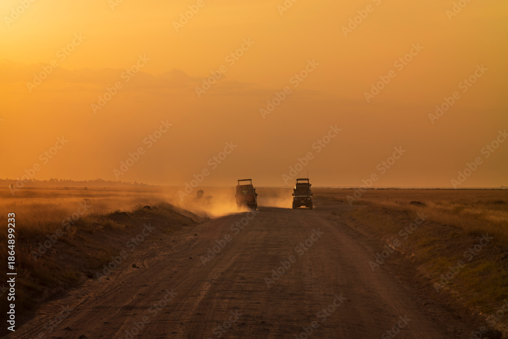Fototapeta premium Sunset at Amboseli National Park, Kenya