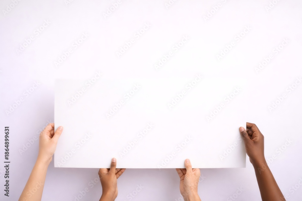 Fototapeta premium Diverse hands holding blank sign for equality message