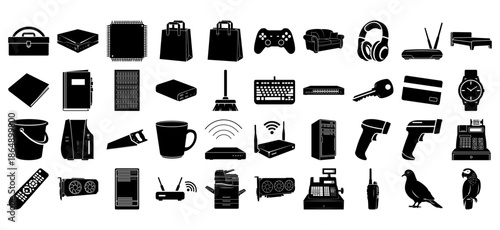 Vector Illustration of Various Tech Gadgets and Accessories