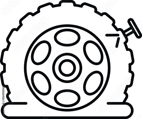 Flat tire icon showing a nail puncturing the rubber
