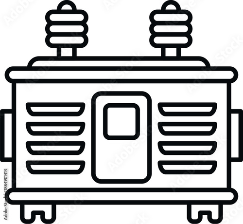 Electrical transformer increasing or decreasing voltage for power distribution line art