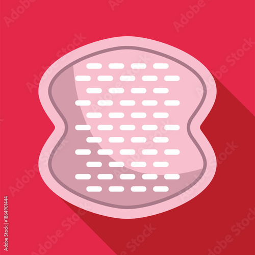 Drawing displaying a piece of pink raw meat with fat marbling