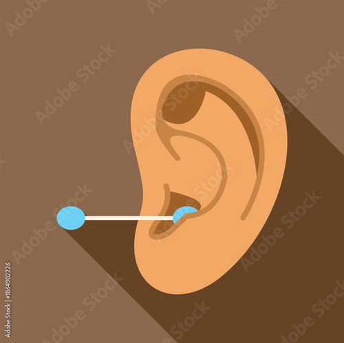 Human ear showing a tragus piercing with a light blue barbell