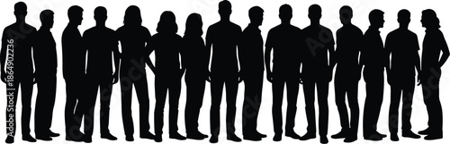 Business People Silhouette Group Standing Together – Teamwork, Crowd and Diversity ConceptBusiness People Silhouette Group Standing Together – Teamwork, Crowd and Diversity Concept