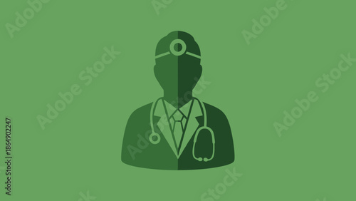 Doctor Medical Professional Healthcare Icon Silhouette.