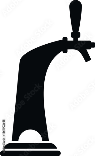 Silhouette icon of a beer tap for serving draft beverages