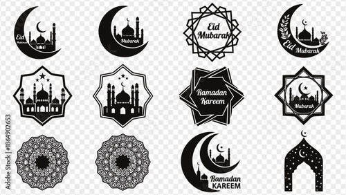 Ramadan Kareem Eid Mubarak Islamic design elements
