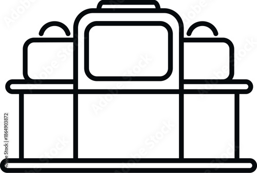 Luggage moving along a conveyor belt for security check at the airport