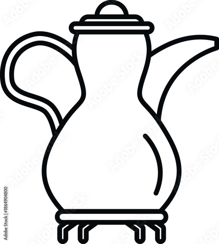 Dallah arabic coffee pot with handle and spout