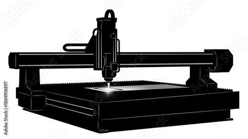 CNC Machine Engraving Illustration