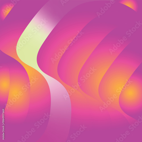 Abstract pink wavy  vector background with smooth colorful 3d lines style .