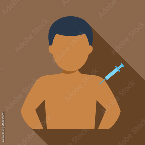 Person is receiving an immunization shot into the arm