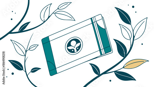 Credit Card with Green Leaf Logo Surrounded by Growing Plants.
