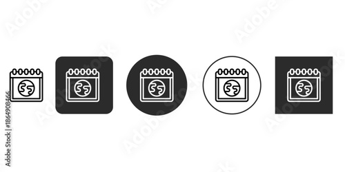 Financial calendar deadline icon set for UI/UX design | Monthly payment scheduling and budgeting app symbols | Calendar with dollar sign indicating due date reminder | Monetary transaction schedule