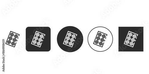Blister pack of six medical tablets vector icon | Pharmacy and dosage medication symbol for apps | Outline style six pill strip glyph illustration | Healthcare prescription drug packaging pictogram