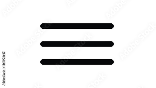 Three horizontal black lines on white background symbol.