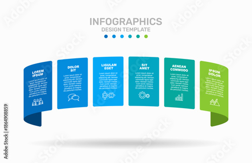 Infographic panels with icons and titles, ideal for structured business or presentation layouts. Vector illustration.