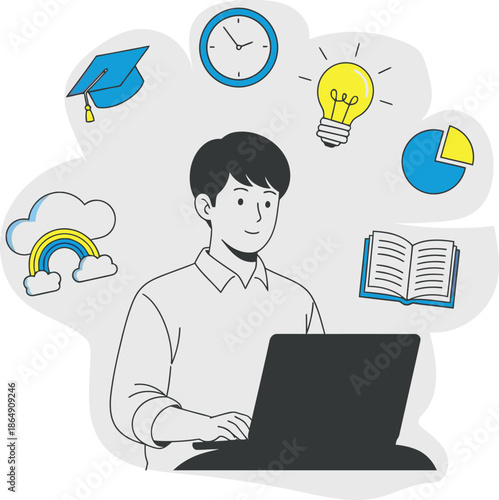 Business education and learning concepts for modern entrepreneurs and corporate success