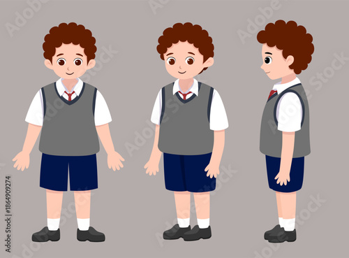 Boys wearing school uniforms with vests