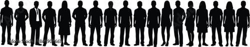 Diverse Crowd of People Silhouette Collection