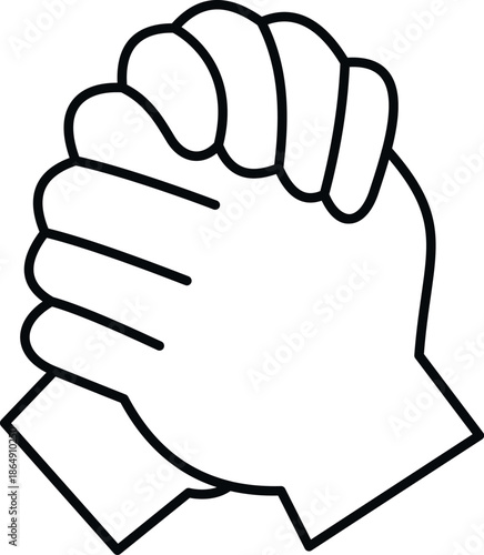 Two hands clasped together representing solidarity and collaboration