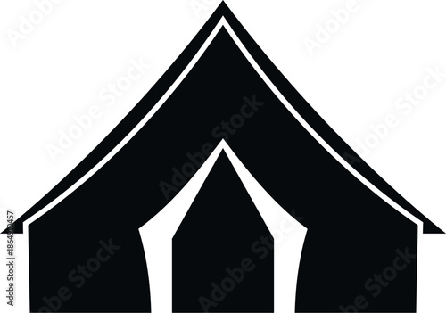 Camping tent graphic providing shelter and representing outdoor travel activity