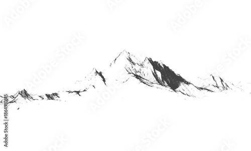 Grunge Noise Mountain Peak Silhouette
Monochrome Dotted Mountain Range Illustration