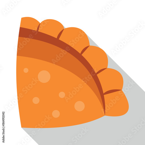 Empanada pastry snack featuring flat design style illustration