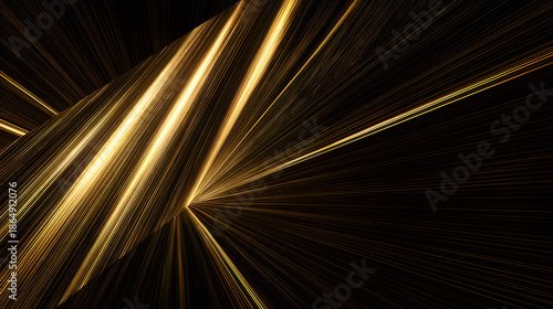 A flashy gold focus line effect background. Stock Illustration
