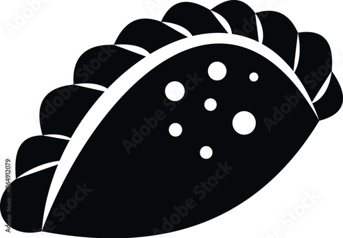 Empanada silhouette icon showing a traditional baked or fried pastry