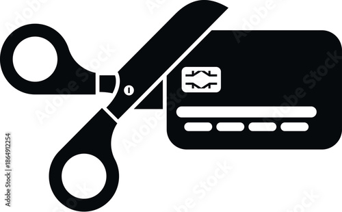 Scissors cutting a credit card, representing financial freedom and debt cancellation